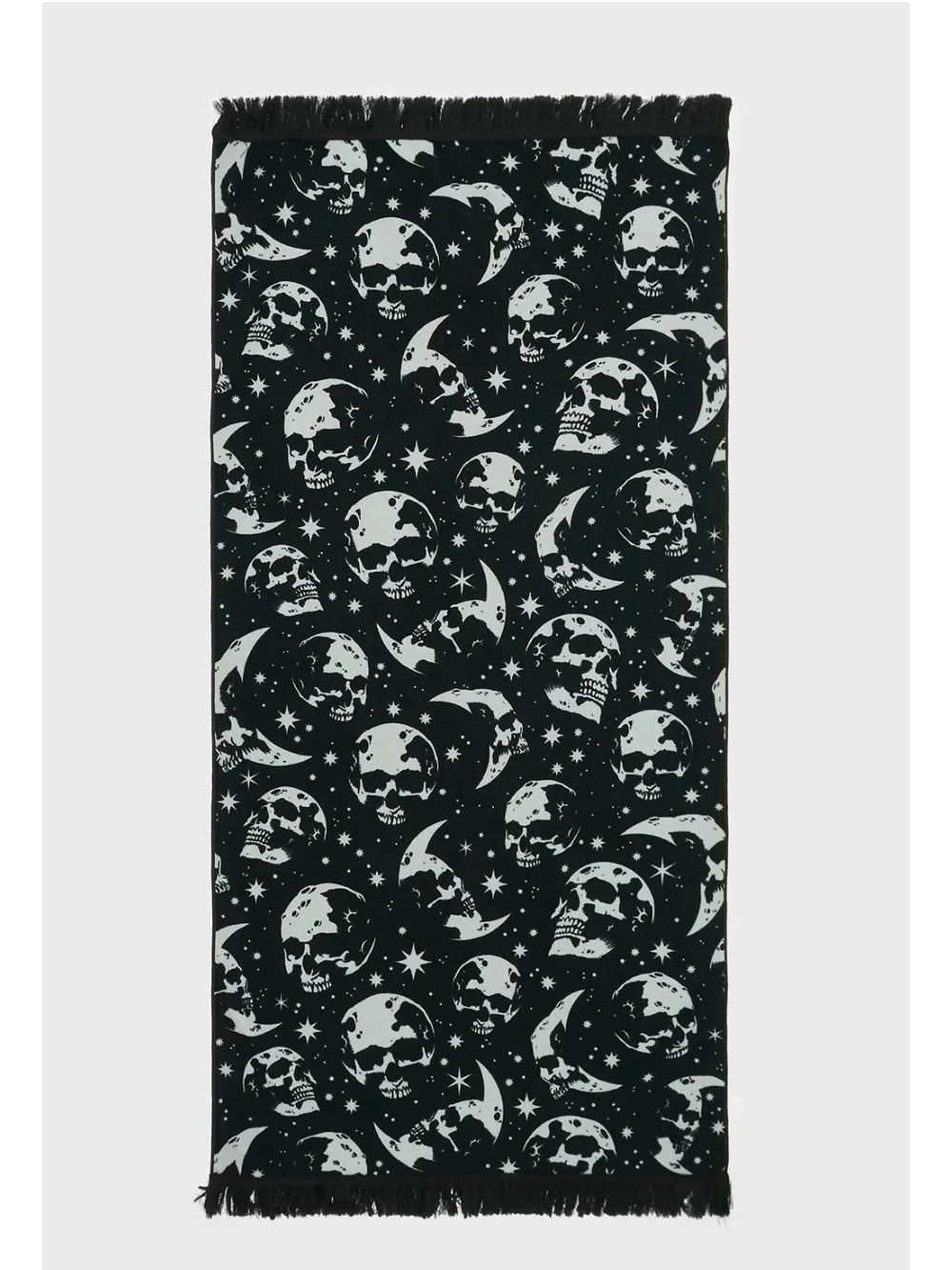 Killstar Black & White Skull Moon Beach Towel